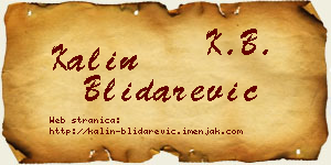 Kalin Blidarević vizit kartica